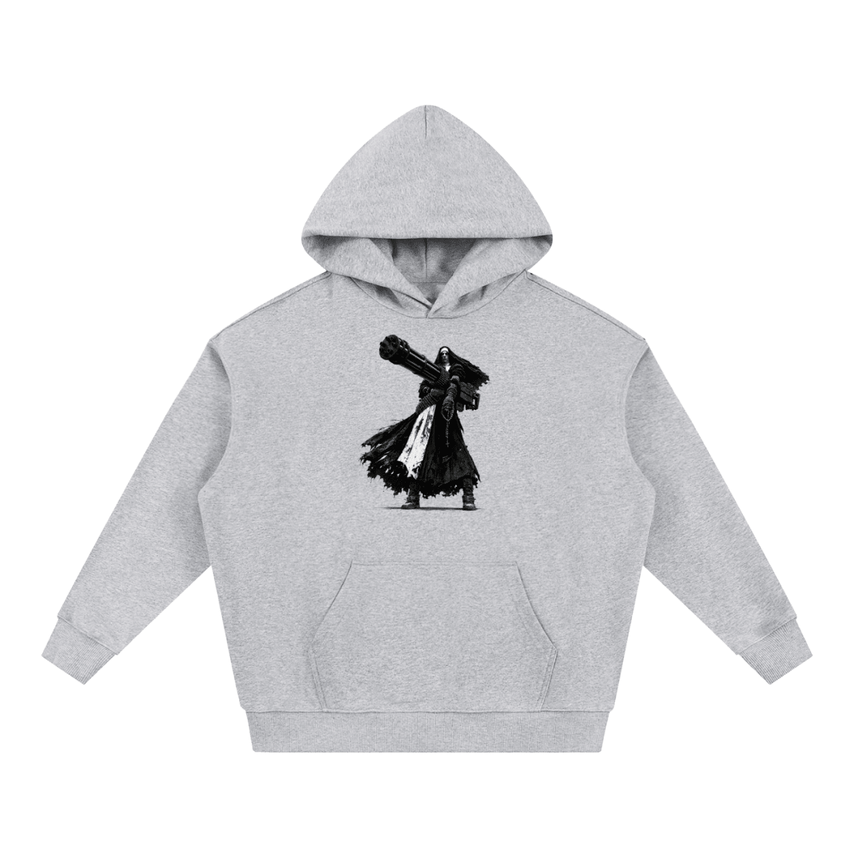 0 Holy Heavy Gunner Nun Graphic Essential Heavyweight Hoodie - Shirt Habit