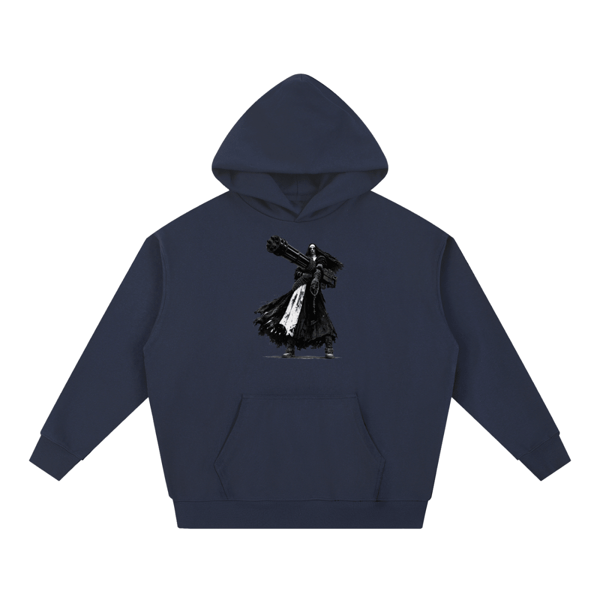 0 Holy Heavy Gunner Nun Graphic Essential Heavyweight Hoodie - Shirt Habit