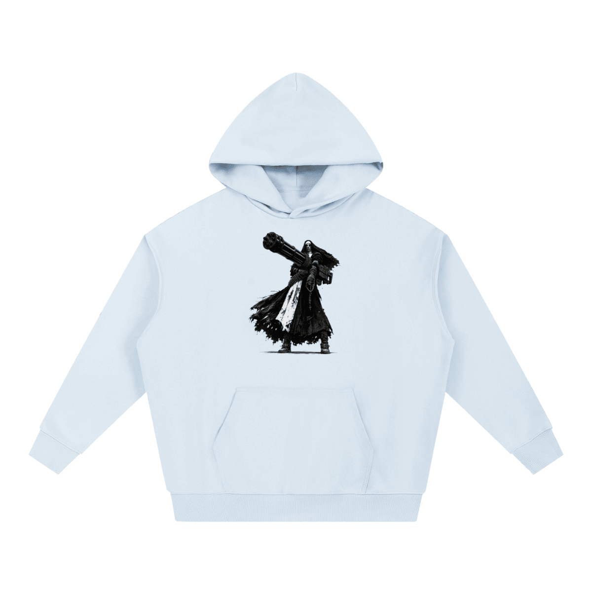 0 Holy Heavy Gunner Nun Graphic Essential Heavyweight Hoodie - Shirt Habit