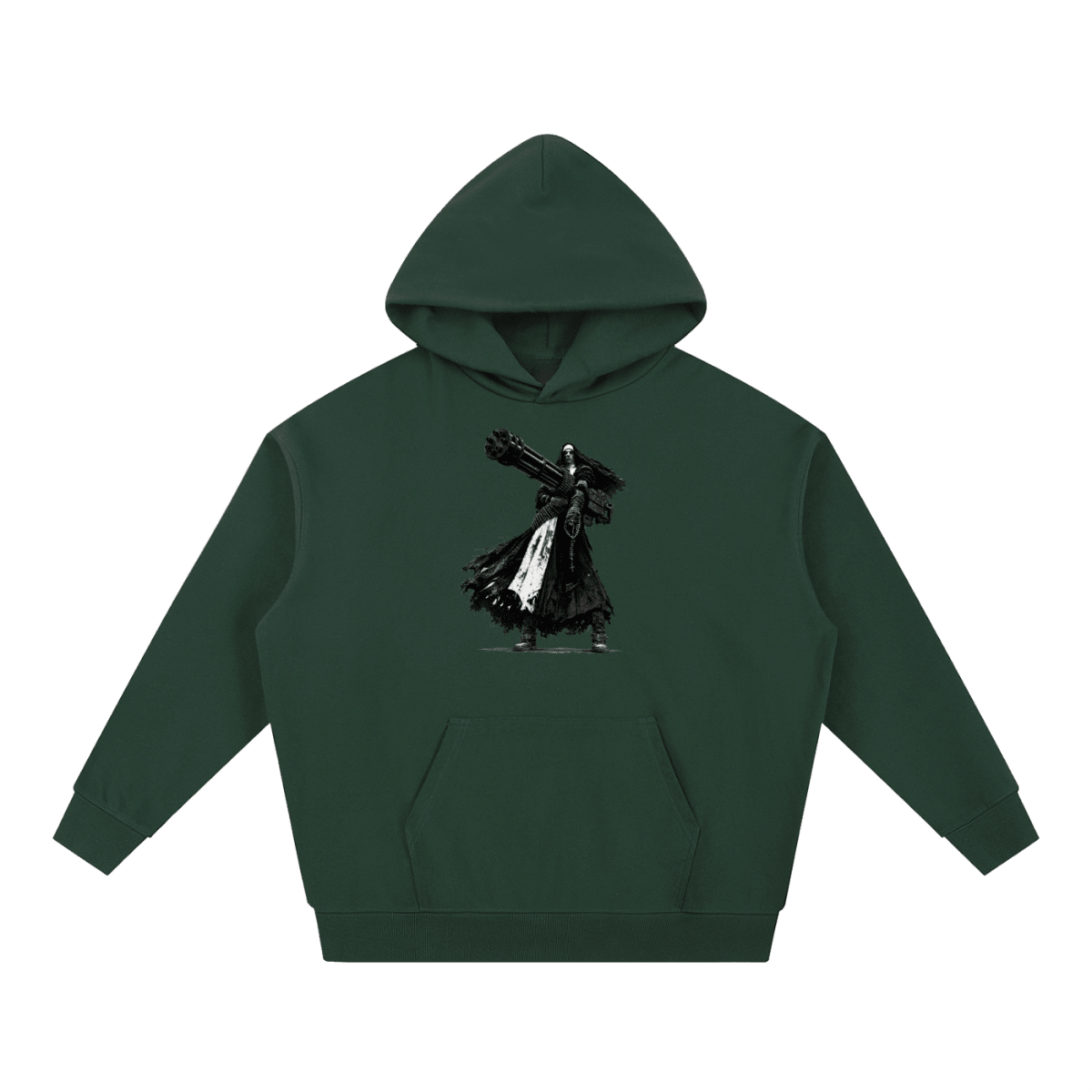 0 Holy Heavy Gunner Nun Graphic Essential Heavyweight Hoodie - Shirt Habit