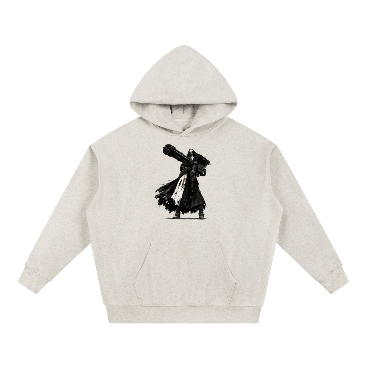 0 Holy Heavy Gunner Nun Graphic Essential Heavyweight Hoodie - Shirt Habit