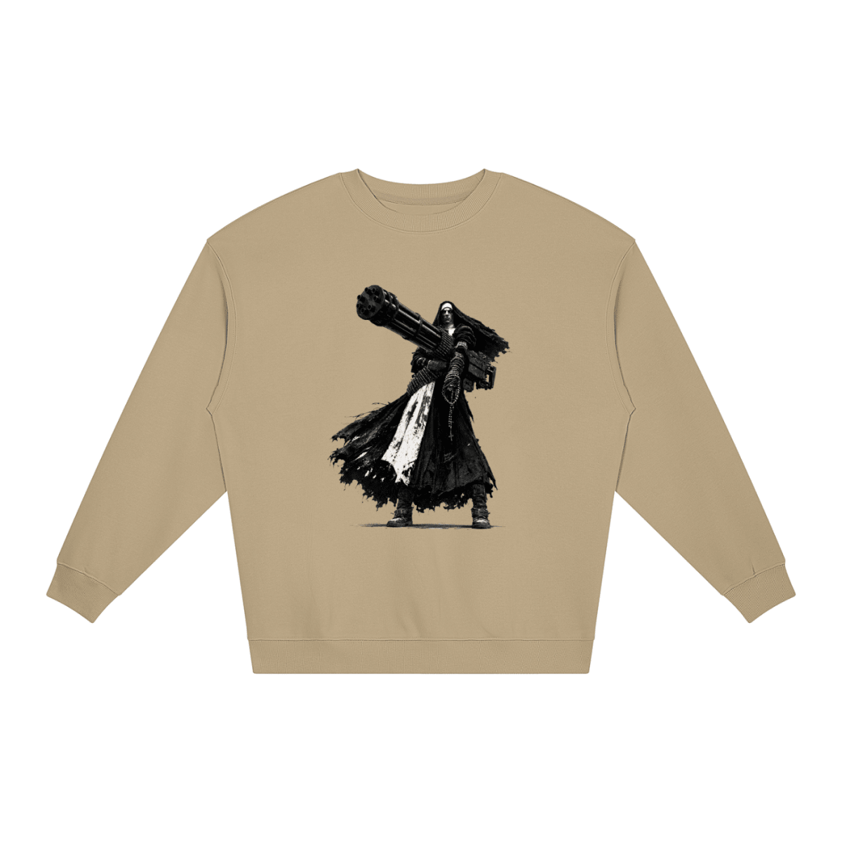 0 Holy Heavy Gunner Nun Loose Crewneck Sweatshirt - Shirt Habit