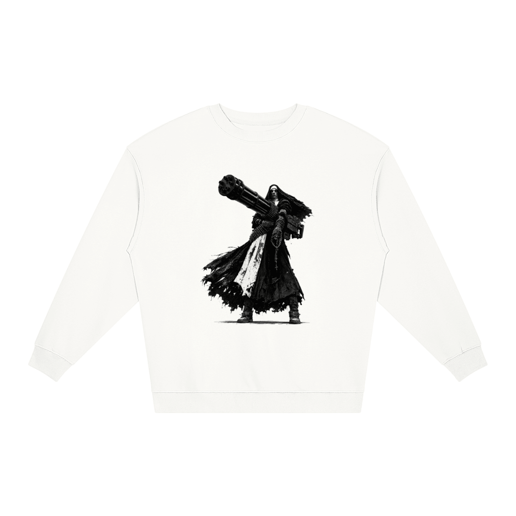 0 Holy Heavy Gunner Nun Loose Crewneck Sweatshirt - Shirt Habit