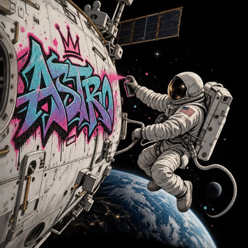 ASTRO Space Graffiti Essential Cotton T-Shirt - Shirt Habit