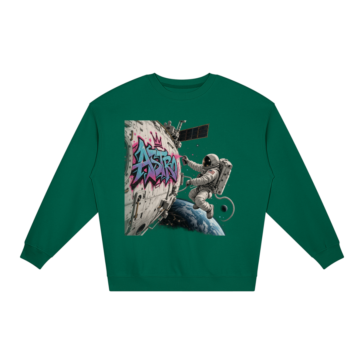 ASTRO Space Graffiti Loose Crewneck Sweatshirt - Shirt Habit