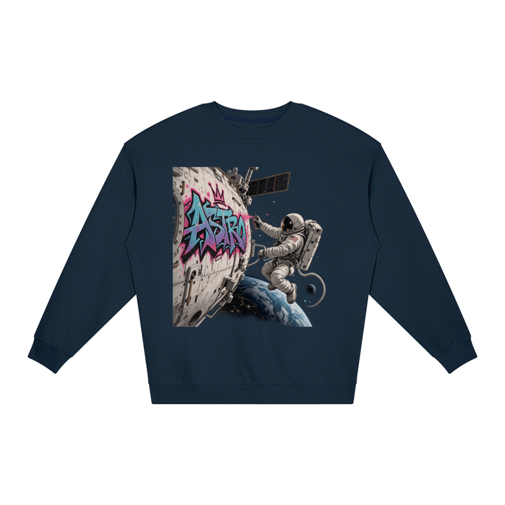 ASTRO Space Graffiti Loose Crewneck Sweatshirt - Shirt Habit