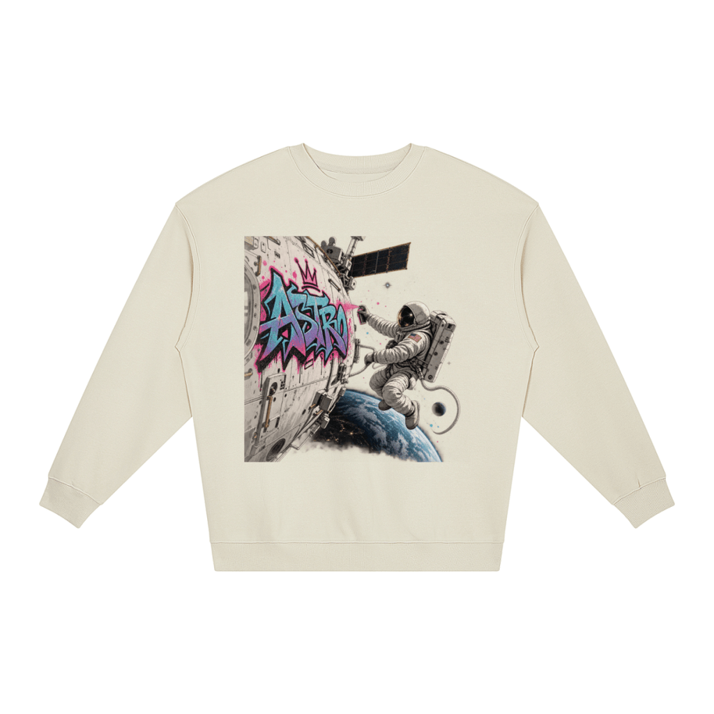 ASTRO Space Graffiti Loose Crewneck Sweatshirt - Shirt Habit