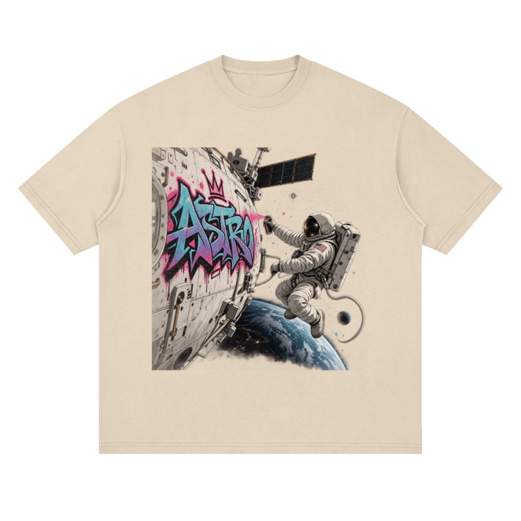 ASTRO Space Graffiti Loose Drop Shoulder T-Shirt - Shirt Habit