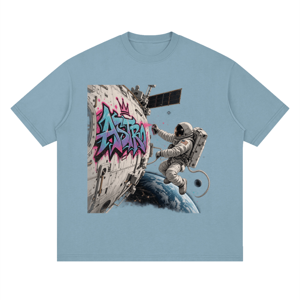 ASTRO Space Graffiti Loose Drop Shoulder T-Shirt - Shirt Habit