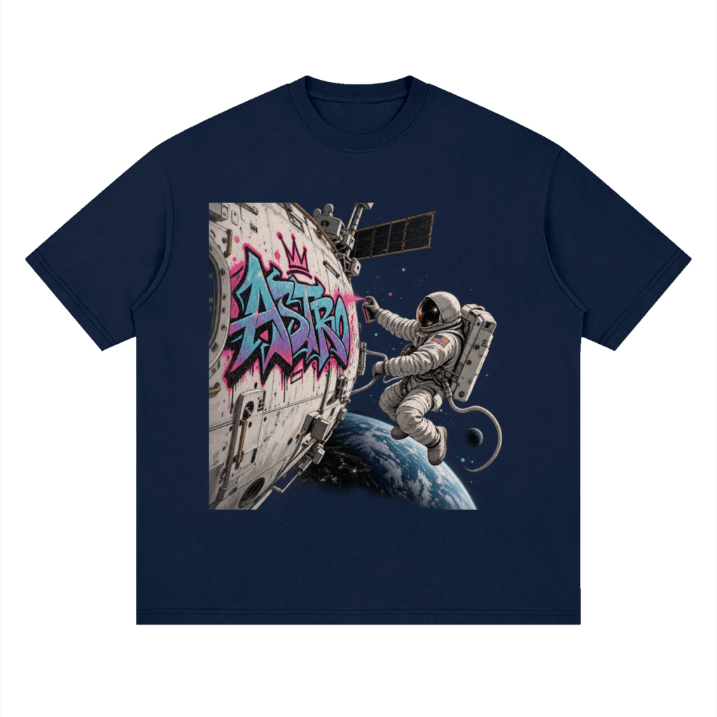 ASTRO Space Graffiti Loose Drop Shoulder T-Shirt - Shirt Habit