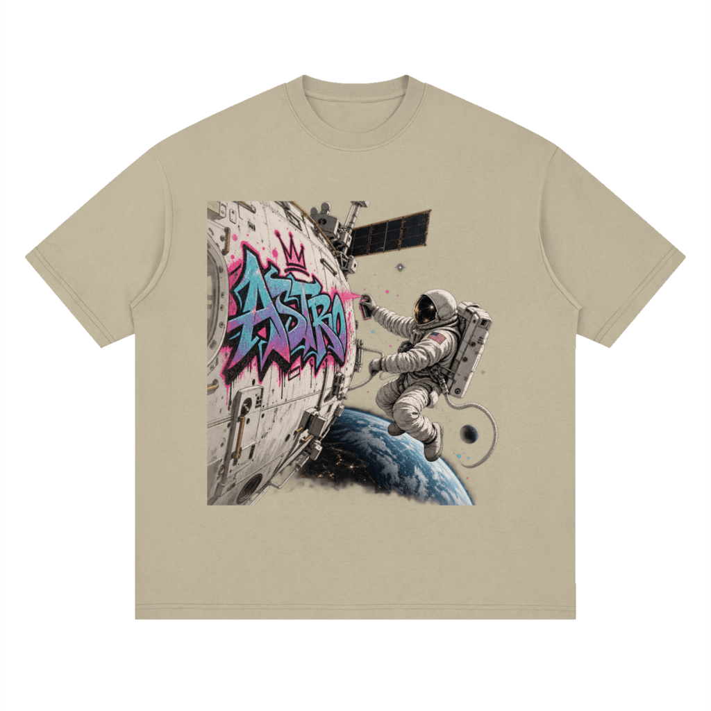 ASTRO Space Graffiti Loose Drop Shoulder T-Shirt - Shirt Habit