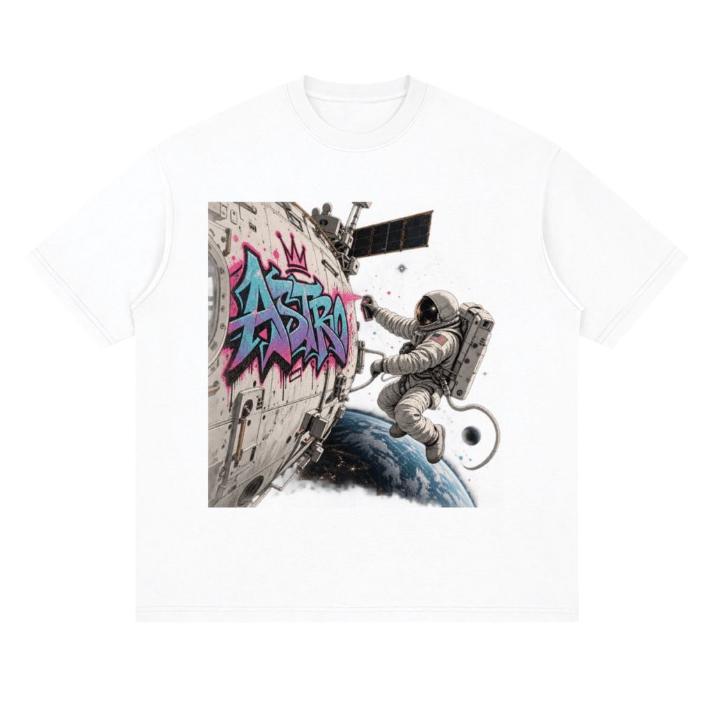 ASTRO Space Graffiti Loose Drop Shoulder T-Shirt - Shirt Habit