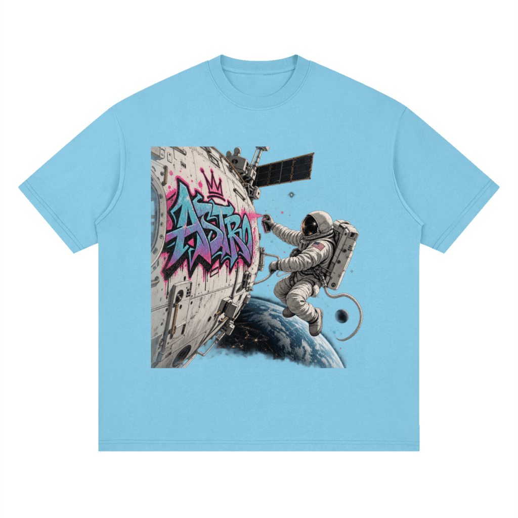 ASTRO Space Graffiti Loose Drop Shoulder T-Shirt - Shirt Habit
