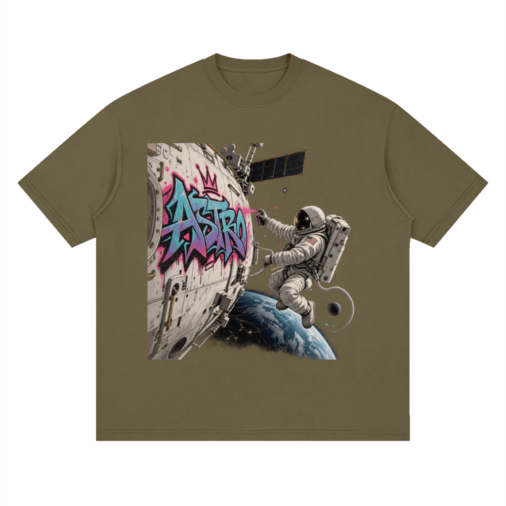 ASTRO Space Graffiti Loose Drop Shoulder T-Shirt - Shirt Habit