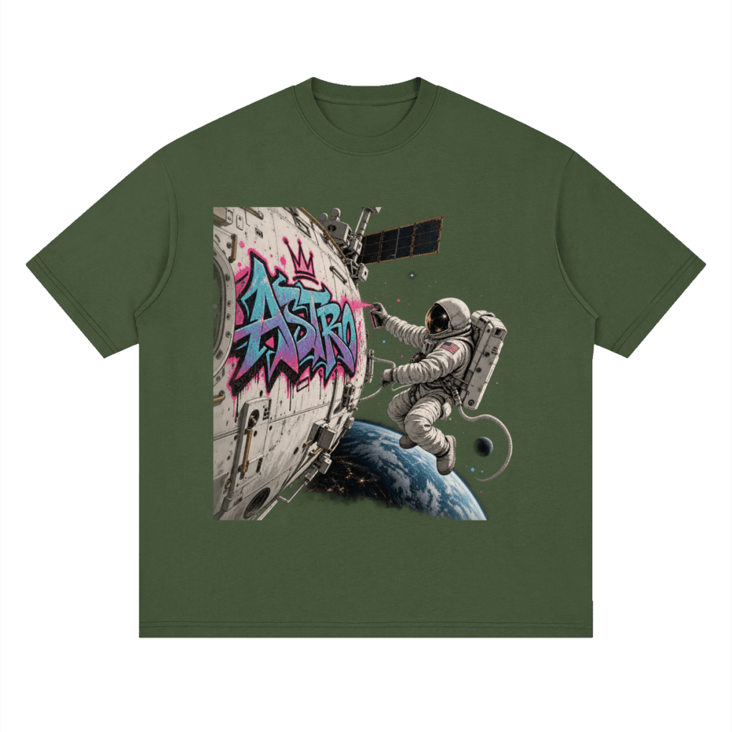 ASTRO Space Graffiti Loose Drop Shoulder T-Shirt - Shirt Habit
