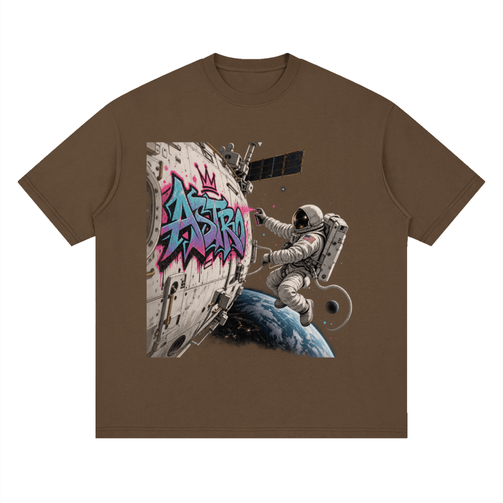 ASTRO Space Graffiti Loose Drop Shoulder T-Shirt - Shirt Habit