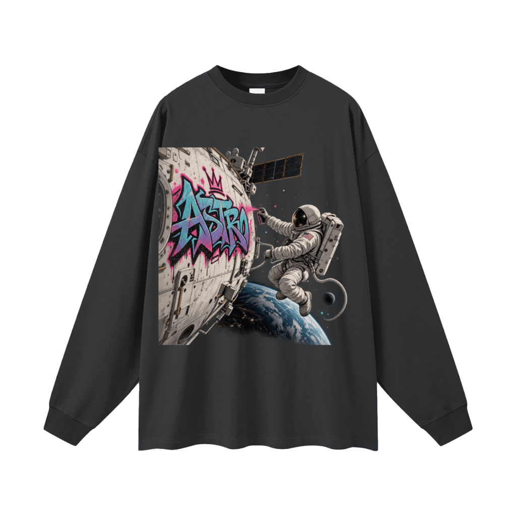 ASTRO Space Graffiti Oversized Long Sleeve T-Shirt - Shirt Habit