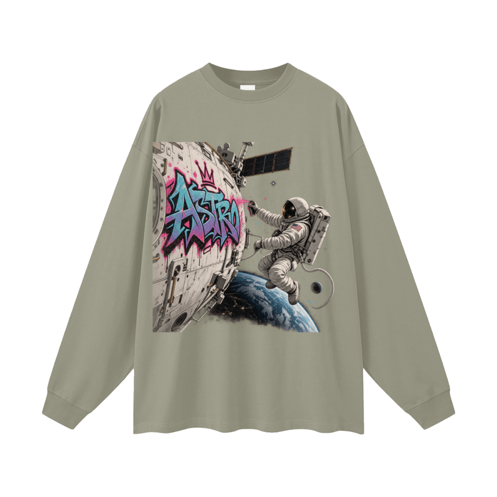 ASTRO Space Graffiti Oversized Long Sleeve T-Shirt - Shirt Habit