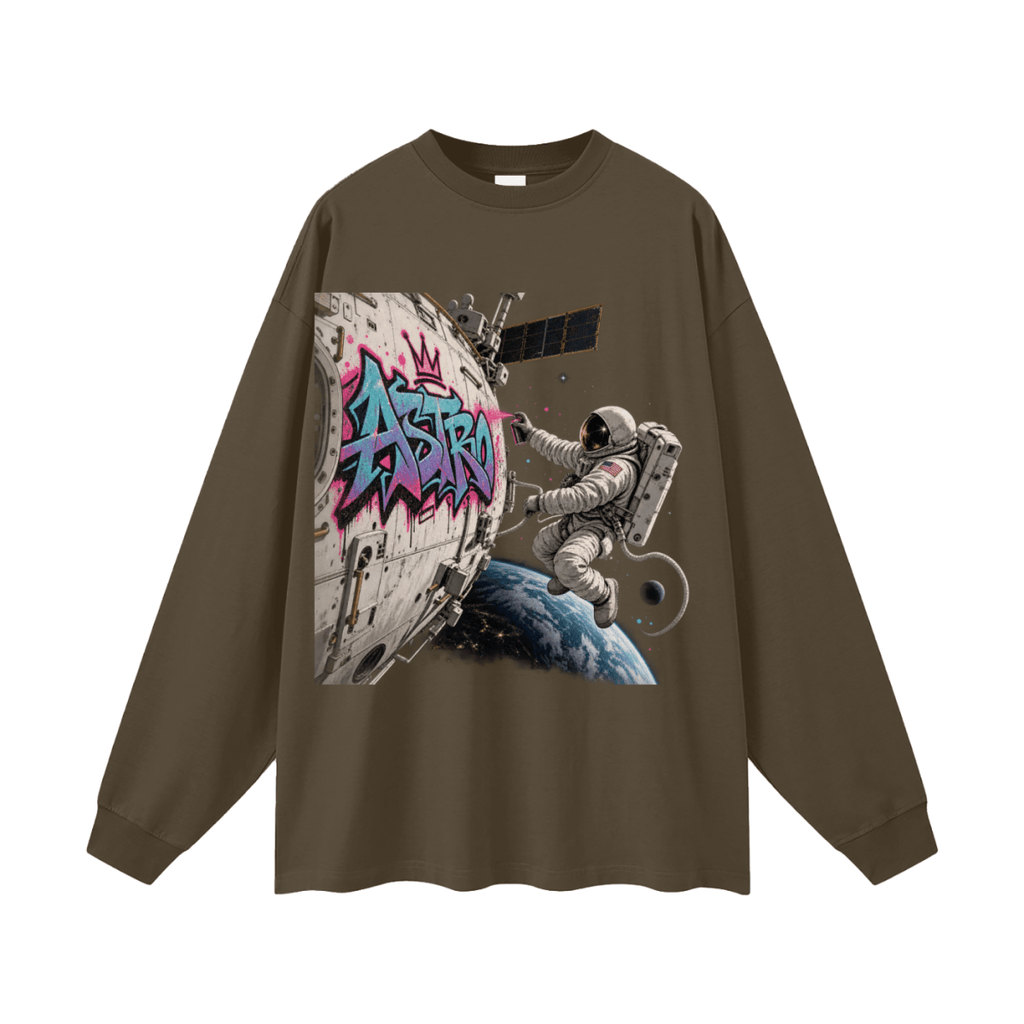 ASTRO Space Graffiti Oversized Long Sleeve T-Shirt - Shirt Habit