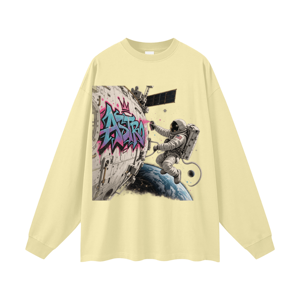 ASTRO Space Graffiti Oversized Long Sleeve T-Shirt - Shirt Habit
