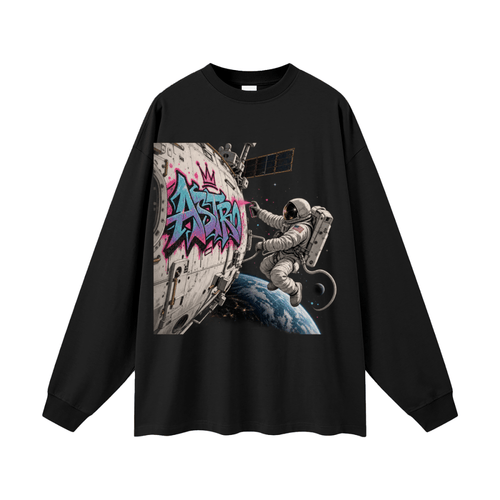 ASTRO Space Graffiti Oversized Long Sleeve T-Shirt - Shirt Habit