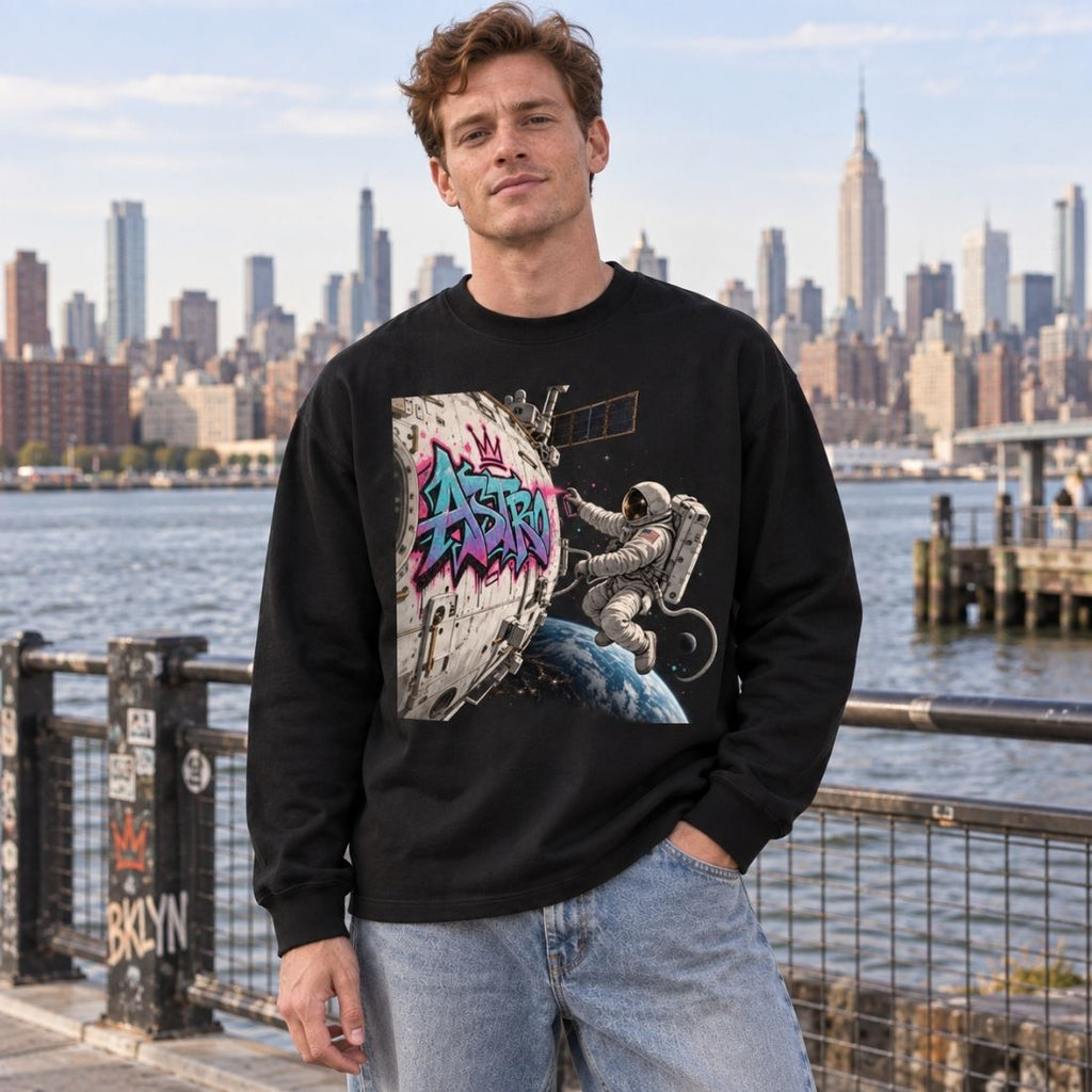 ASTRO Space Graffiti Oversized Long Sleeve T-Shirt - Shirt Habit