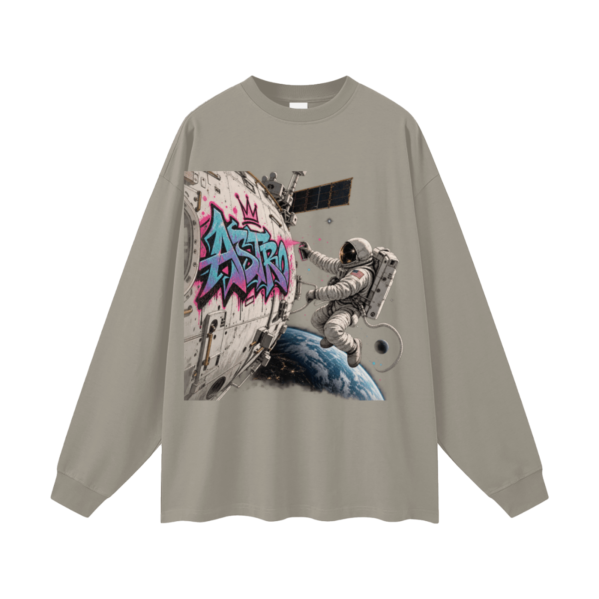ASTRO Space Graffiti Oversized Long Sleeve T-Shirt - Shirt Habit