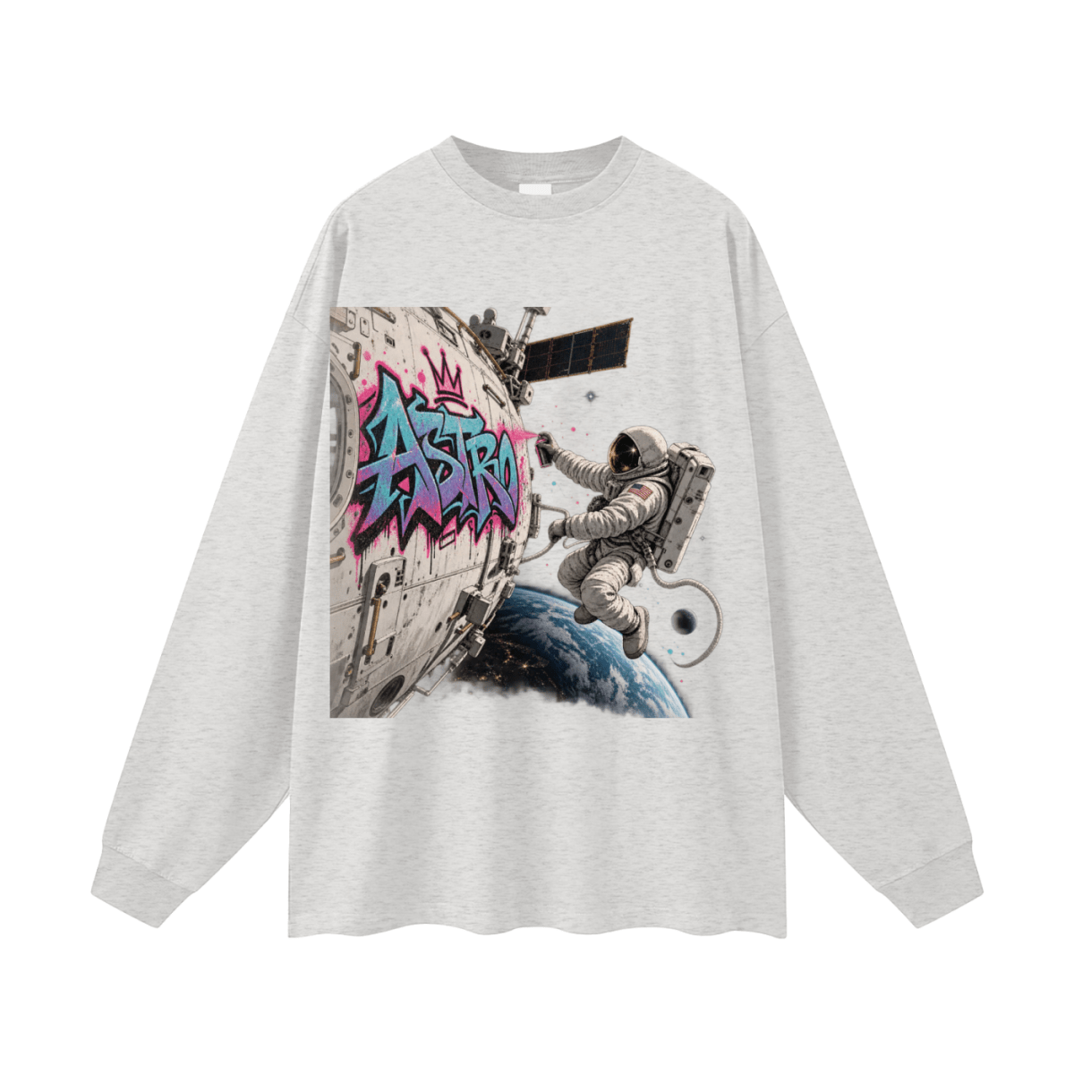 ASTRO Space Graffiti Oversized Long Sleeve T-Shirt - Shirt Habit