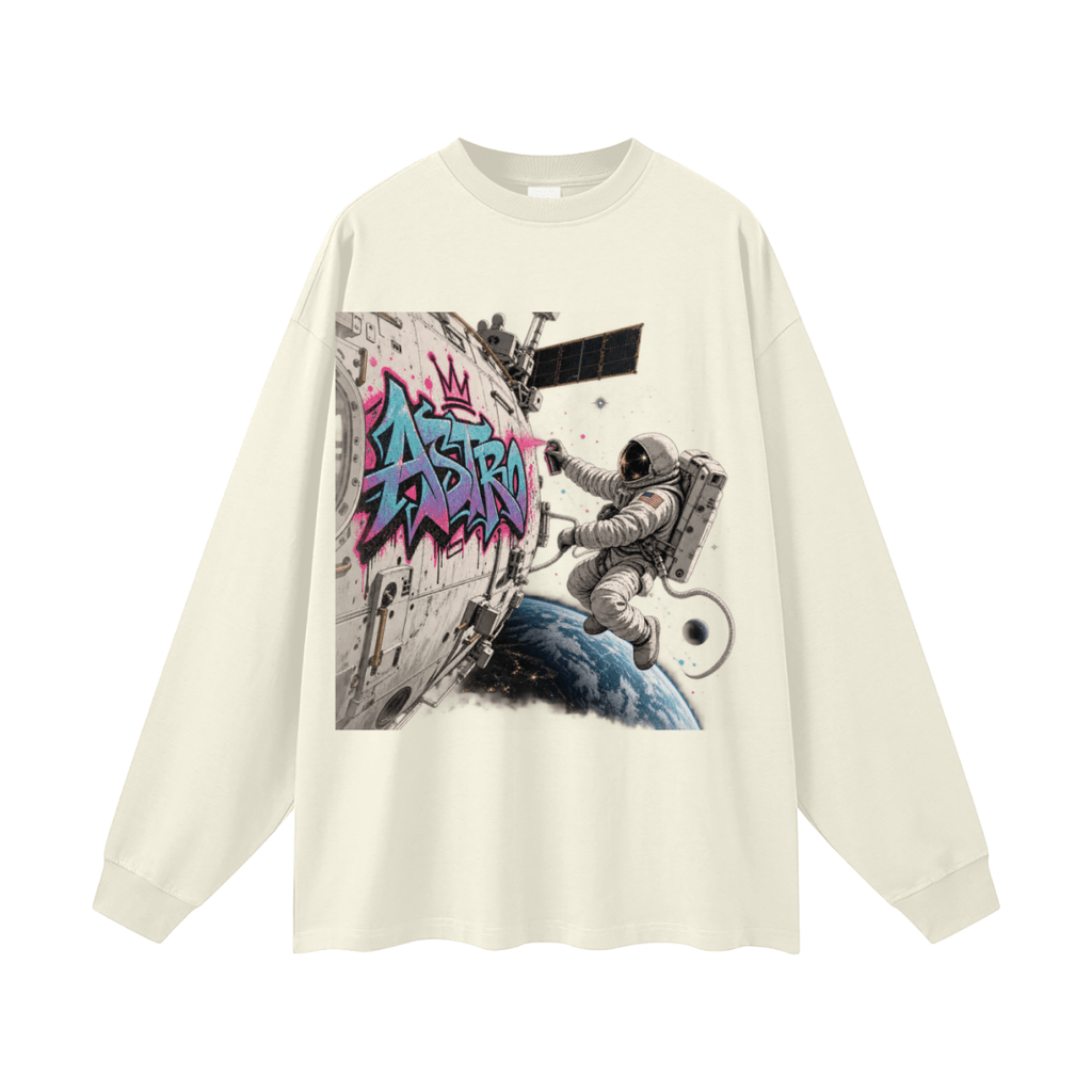 ASTRO Space Graffiti Oversized Long Sleeve T-Shirt - Shirt Habit