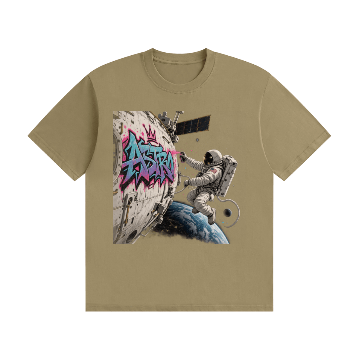 ASTRO Space Graffiti Unisex Seamless Cotton T-Shirt - Shirt Habit
