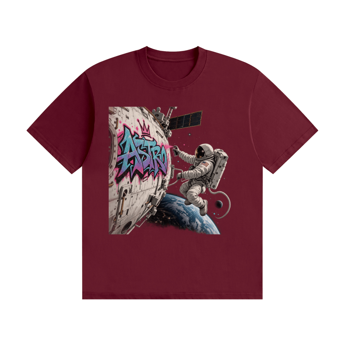ASTRO Space Graffiti Unisex Seamless Cotton T-Shirt - Shirt Habit