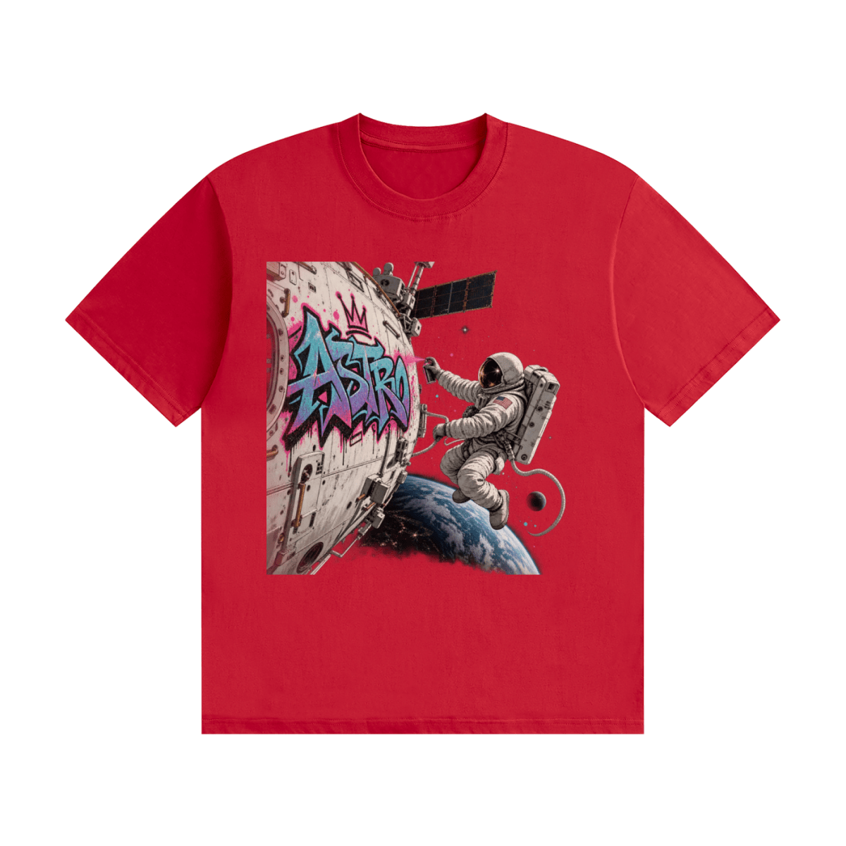 ASTRO Space Graffiti Unisex Seamless Cotton T-Shirt - Shirt Habit