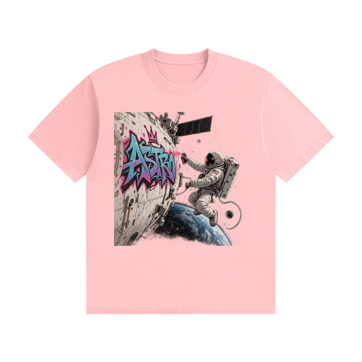 ASTRO Space Graffiti Unisex Seamless Cotton T-Shirt - Shirt Habit