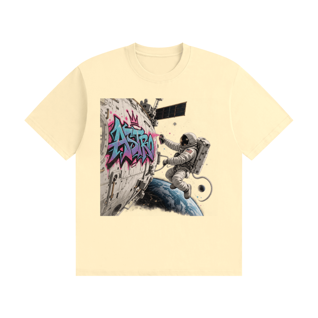 ASTRO Space Graffiti Unisex Seamless Cotton T-Shirt - Shirt Habit