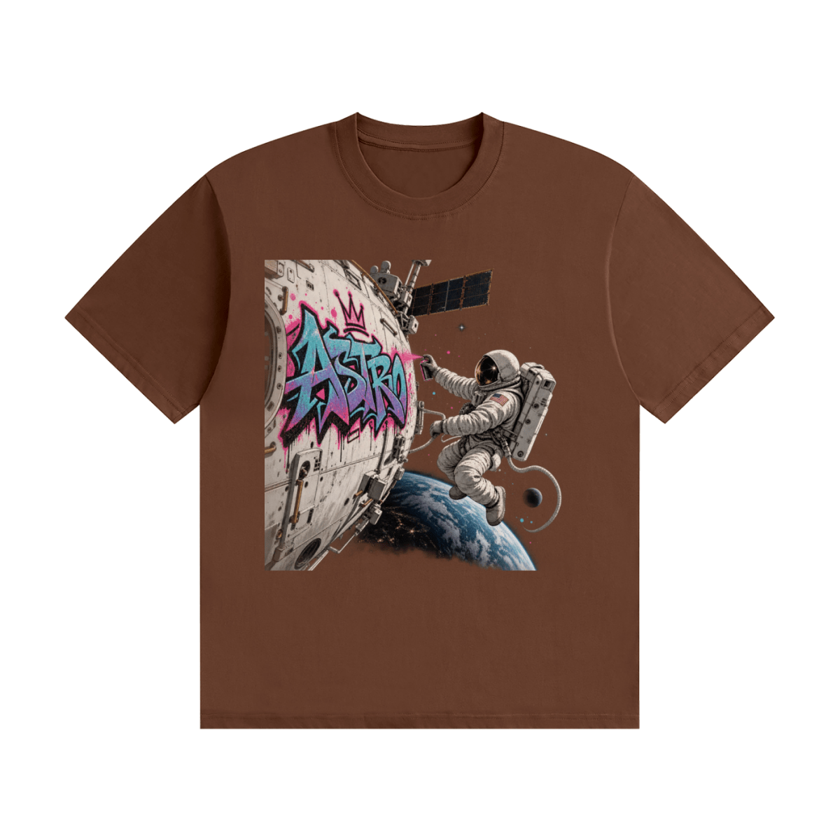 ASTRO Space Graffiti Unisex Seamless Cotton T-Shirt - Shirt Habit