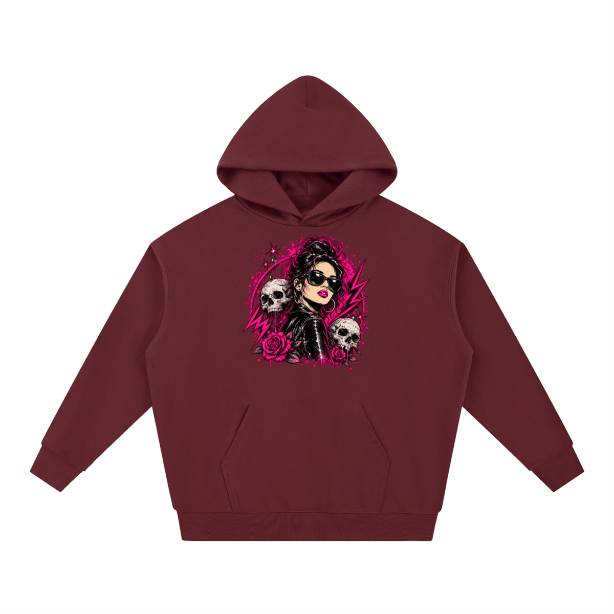 Bad Decisions Baddie Skull Essential Heavyweight Hoodie - Shirt Habit