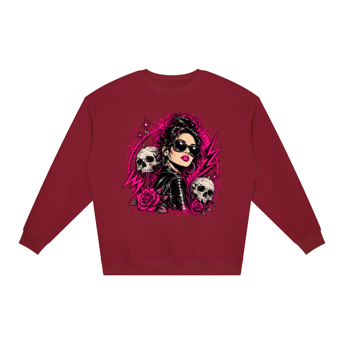 Bad Decisions Baddie Skull Loose Crewneck Sweatshirt - Shirt Habit