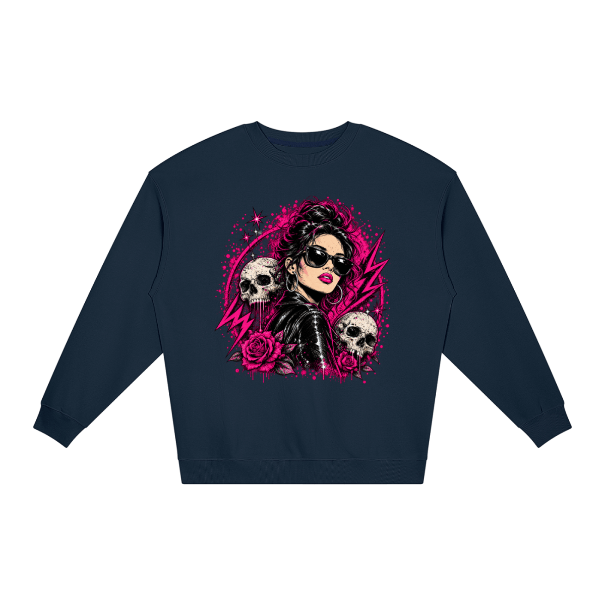 Bad Decisions Baddie Skull Loose Crewneck Sweatshirt - Shirt Habit