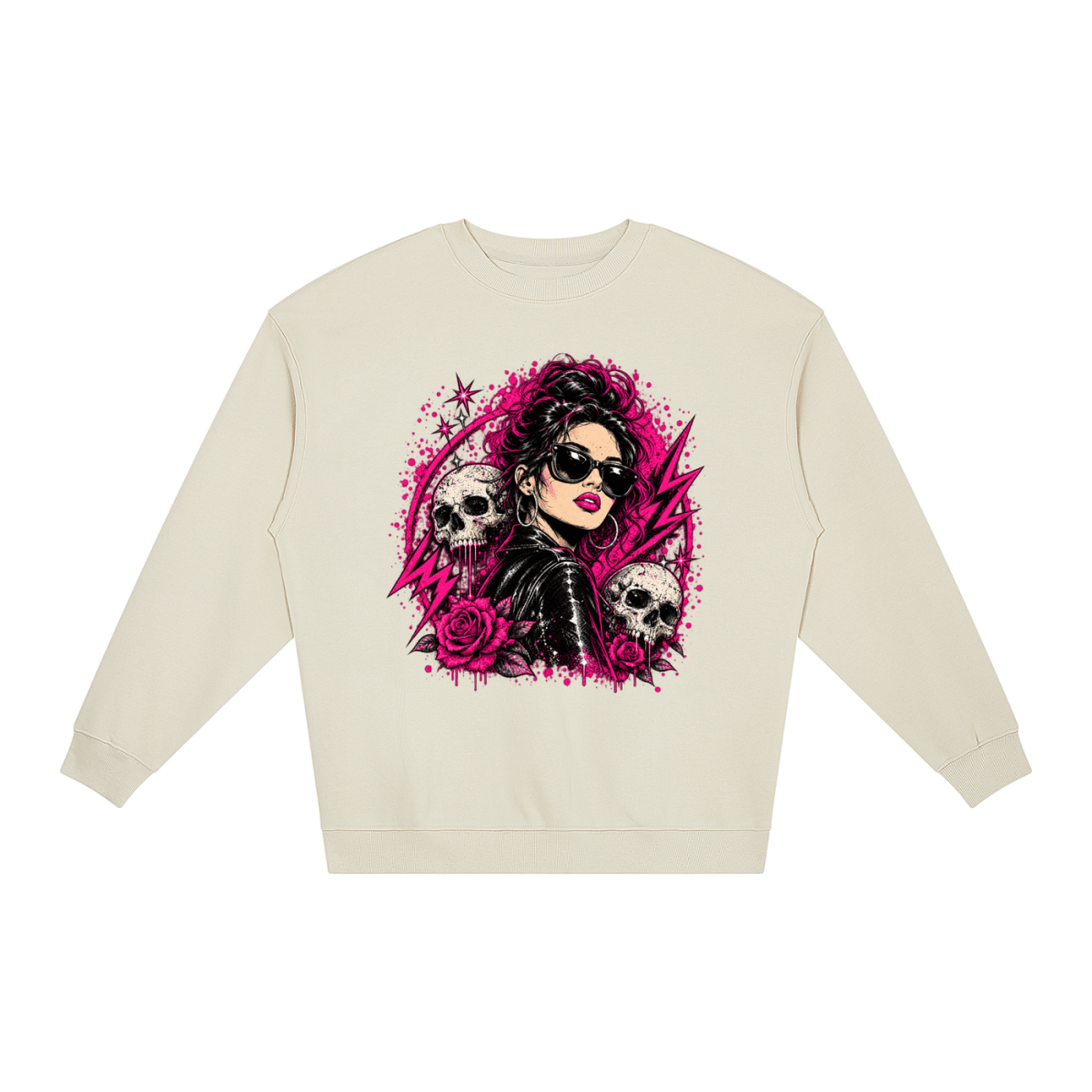 Bad Decisions Baddie Skull Loose Crewneck Sweatshirt - Shirt Habit
