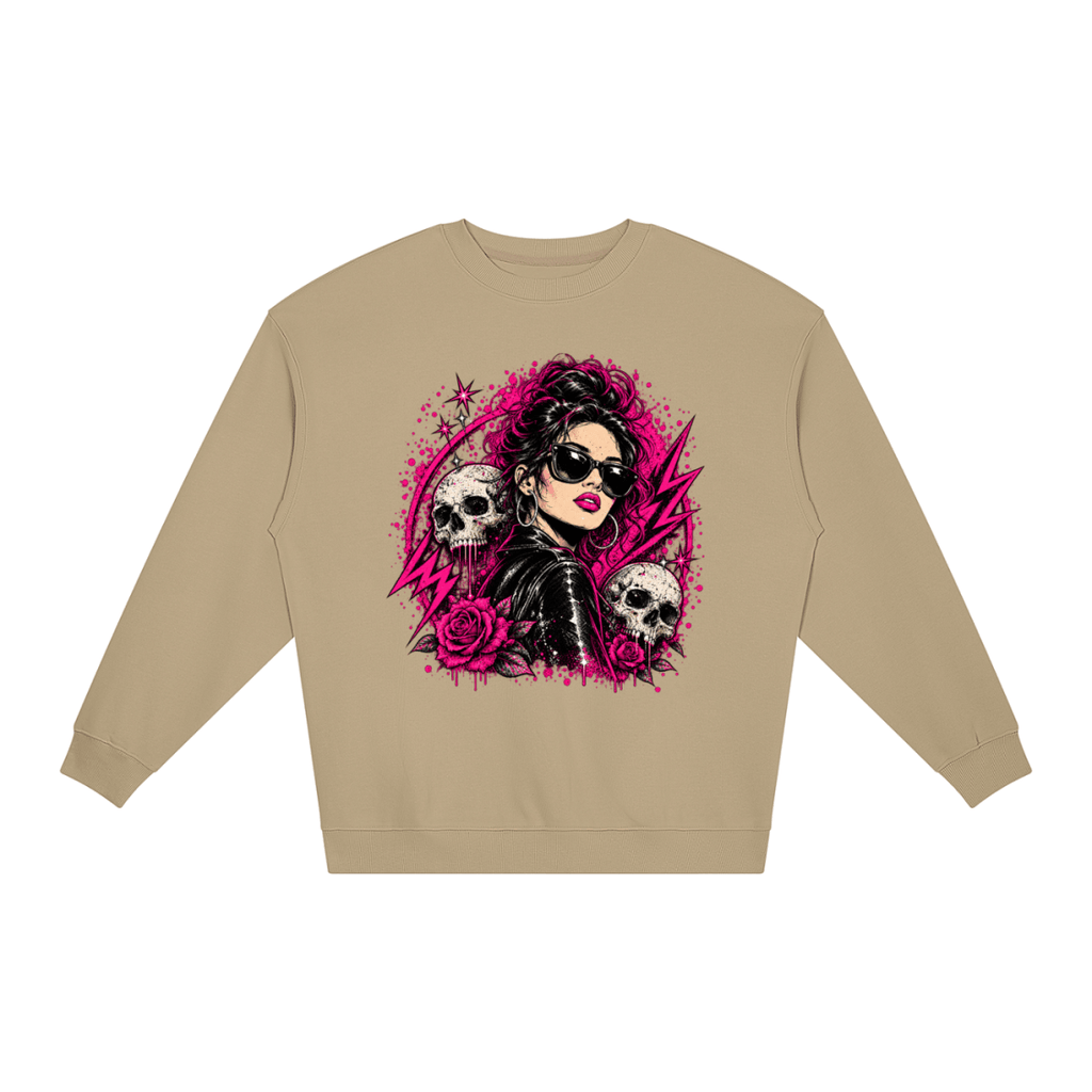 Bad Decisions Baddie Skull Loose Crewneck Sweatshirt - Shirt Habit