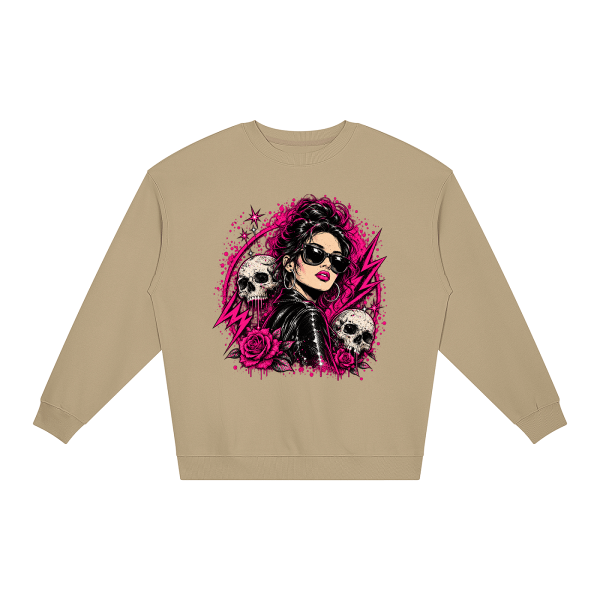 Bad Decisions Baddie Skull Loose Crewneck Sweatshirt - Shirt Habit