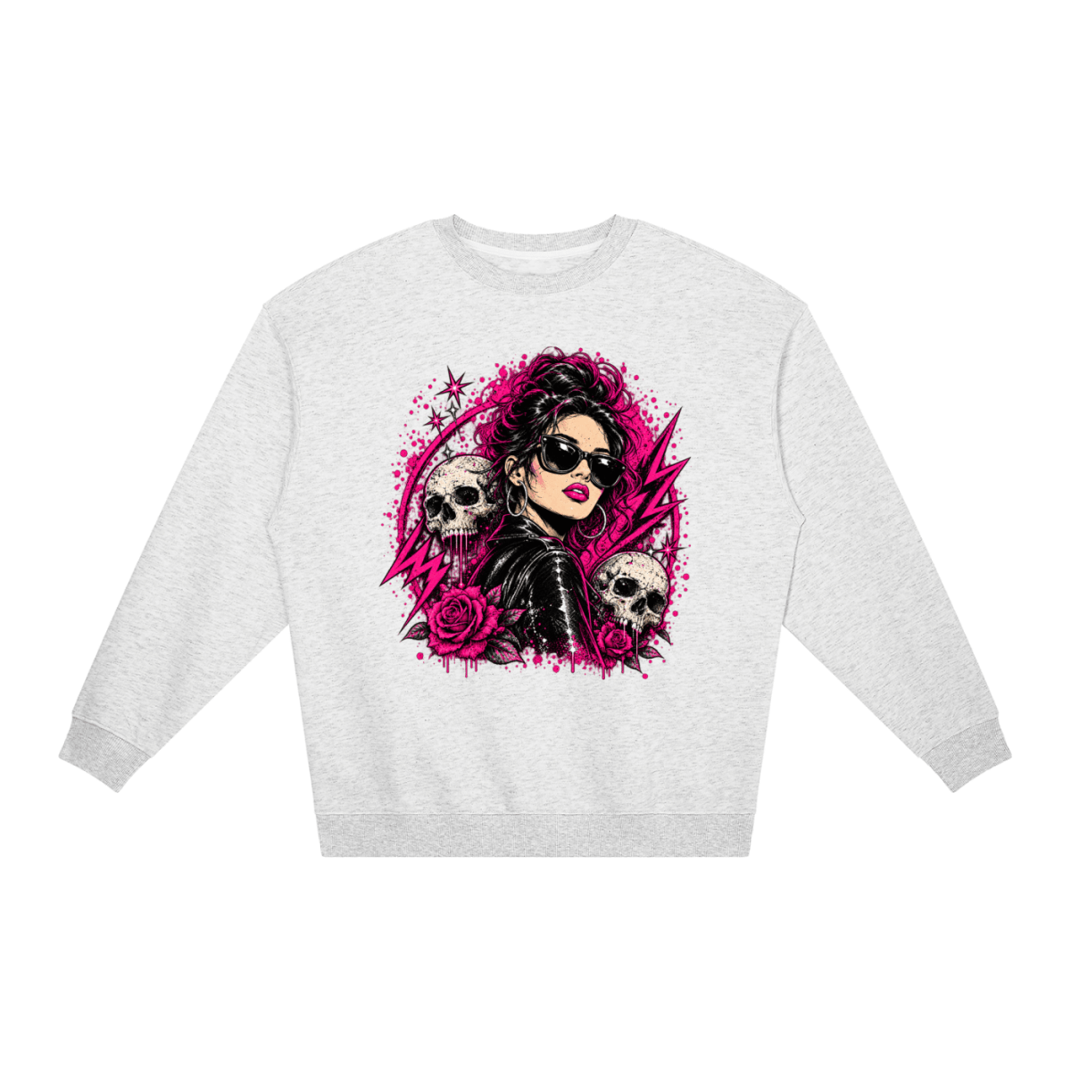 Bad Decisions Baddie Skull Loose Crewneck Sweatshirt - Shirt Habit