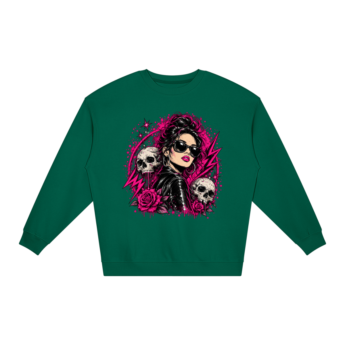 Bad Decisions Baddie Skull Loose Crewneck Sweatshirt - Shirt Habit