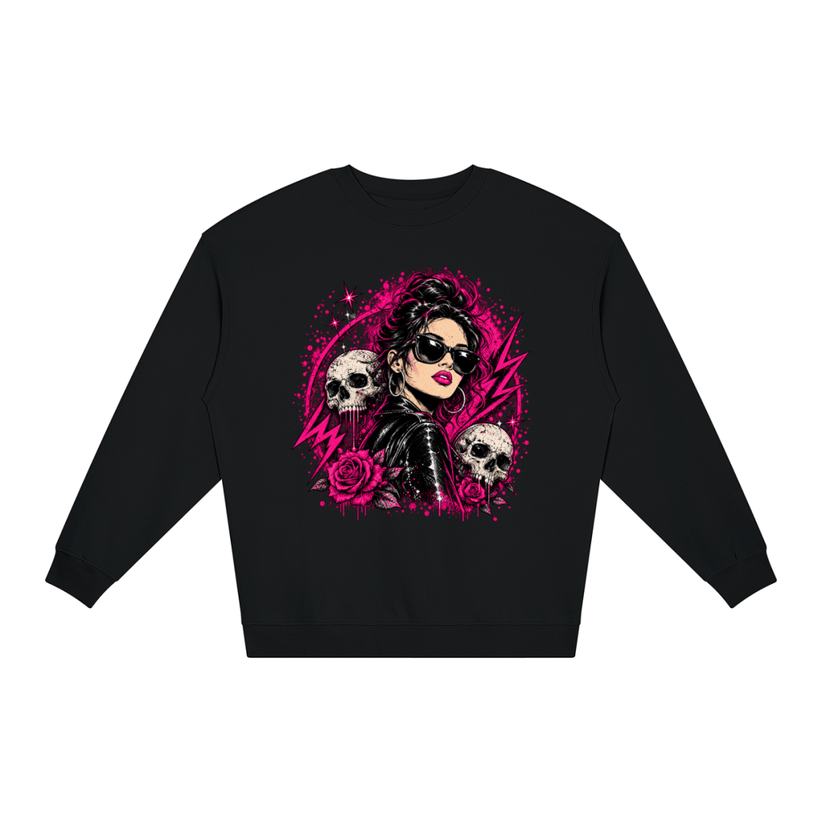 Bad Decisions Baddie Skull Loose Crewneck Sweatshirt - Shirt Habit