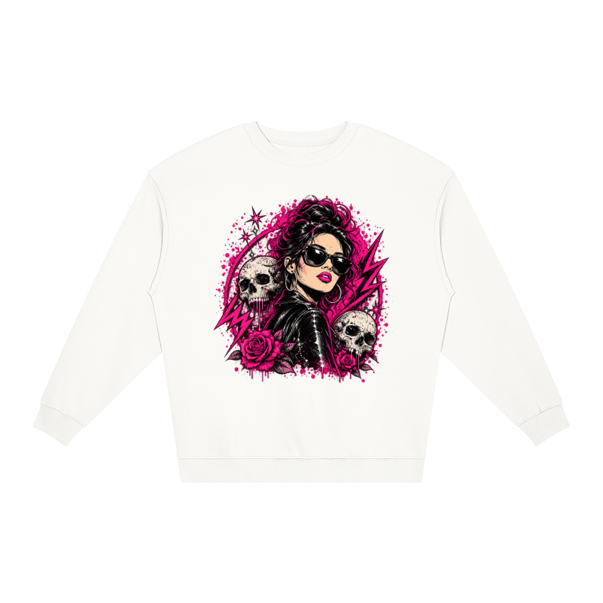 Bad Decisions Baddie Skull Loose Crewneck Sweatshirt - Shirt Habit