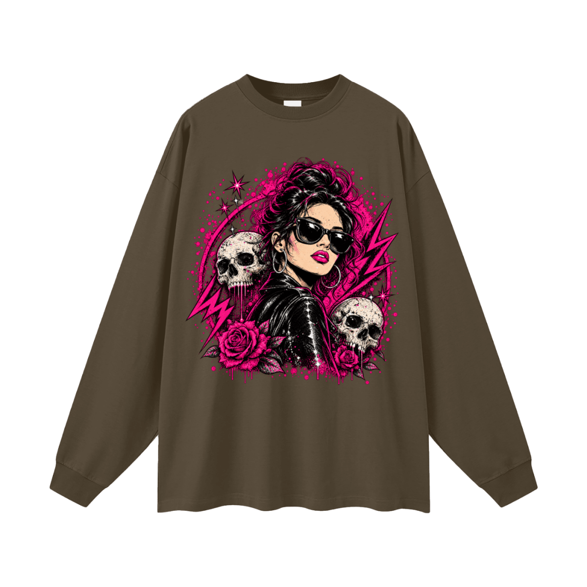 Bad Decisions Baddie Skull Oversized Long Sleeve T-Shirt - Shirt Habit