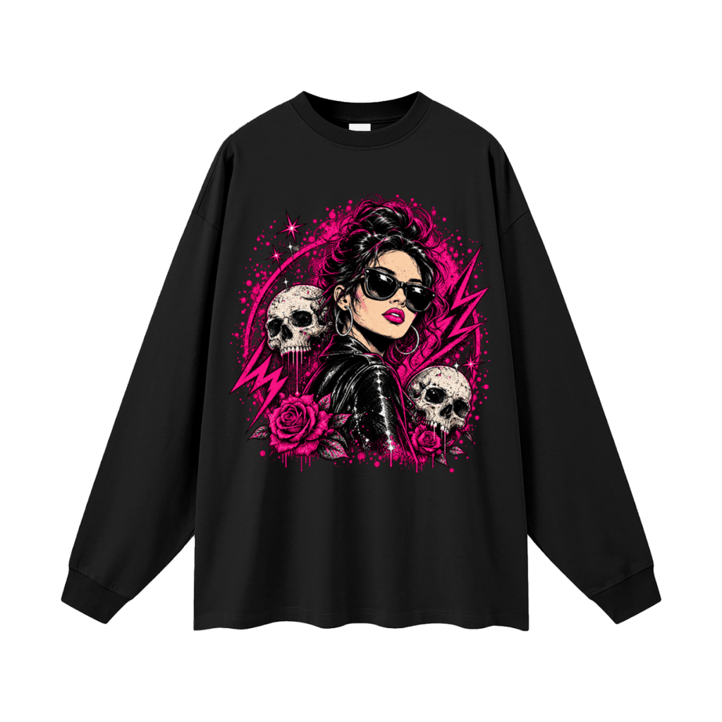 Bad Decisions Baddie Skull Oversized Long Sleeve T-Shirt - Shirt Habit