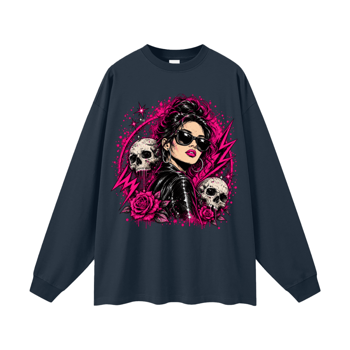 Bad Decisions Baddie Skull Oversized Long Sleeve T-Shirt - Shirt Habit