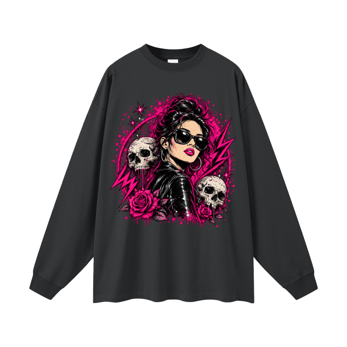 Bad Decisions Baddie Skull Oversized Long Sleeve T-Shirt - Shirt Habit