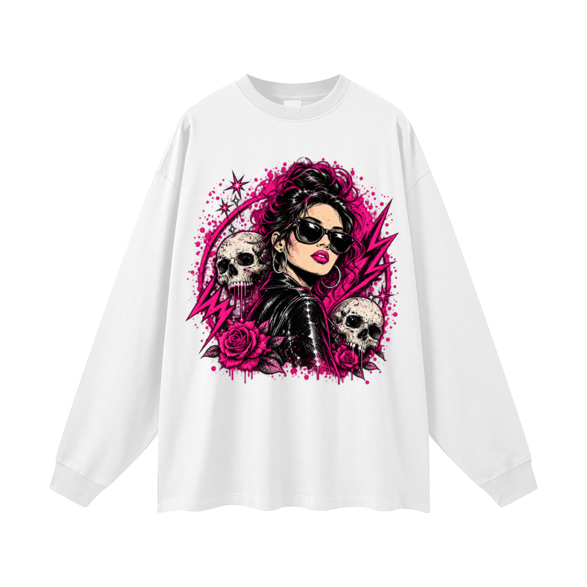 Bad Decisions Baddie Skull Oversized Long Sleeve T-Shirt - Shirt Habit